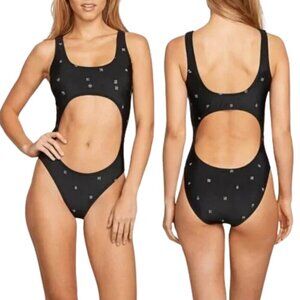 NEW Volcom "Nothing More" Black & White One Piece Y2K Monokini Sz. S